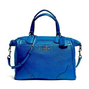 Coach Blue Leather Tote Bag